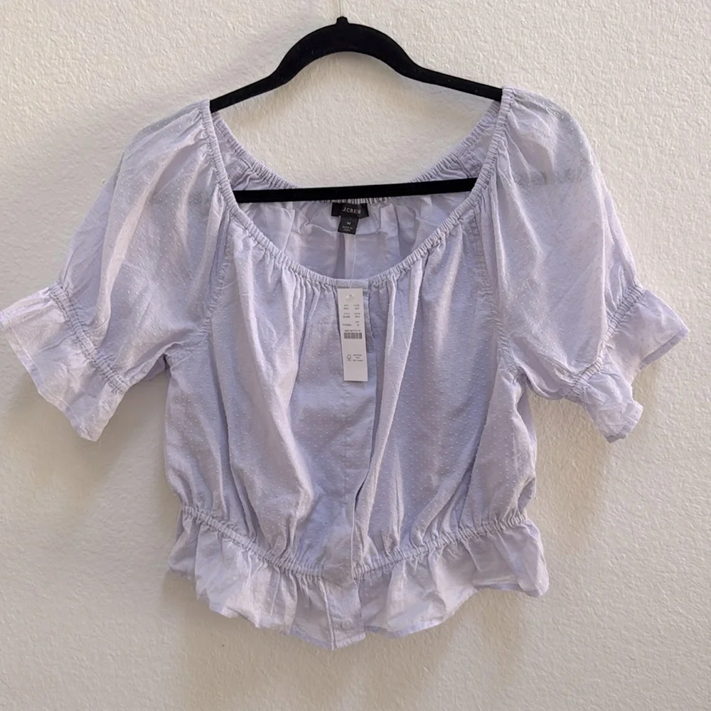 J. Crew Lavender crop  Peasant Blouse